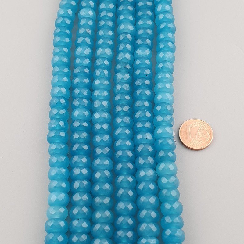 Angelite in Perline Forma Rondelle Sfaccettato Foro Passante 10X06mm
