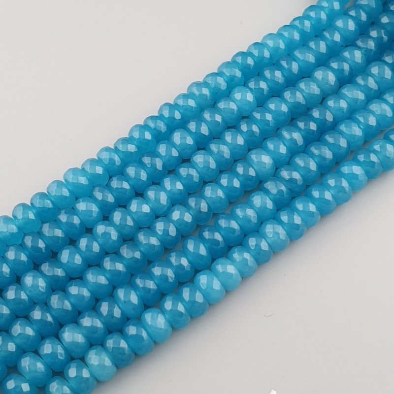 Angelite in Perline Forma Rondelle Sfaccettato Foro Passante 10X06mm