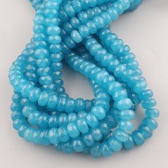 Angelite in Perline Forma Rondelle Sfaccettato Foro Passante 10X06mm