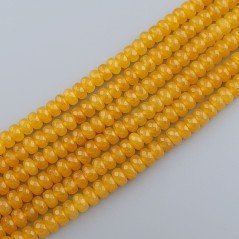 Giada Gialla in Perline Forma Rondelle Sfaccettato Foro Passante 08X05mm