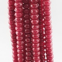 Giada Rubino in Perline Forma Rondelle Sfaccettato Foro Passante 08X05mm