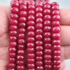 Giada Rubino in Perline Forma Rondelle Sfaccettato Foro Passante 08X05mm
