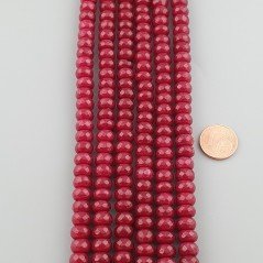 Giada Rubino in Perline Forma Rondelle Sfaccettato Foro Passante 08X05mm