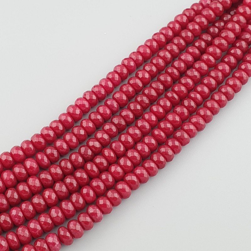 Giada Rubino in Perline Forma Rondelle Sfaccettato Foro Passante 08X05mm