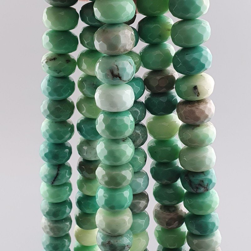 Crisoprasio Naturale in Perline Forma Rondelle Sfaccettato Foro Passante 10mm Crisoprasio Naturale in Perline Forma Rondelle Sfaccettato Foro Passante 10mm