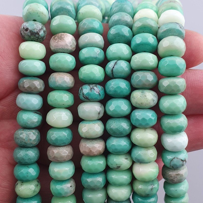 Crisoprasio Naturale in Perline Forma Rondelle Sfaccettato Foro Passante 10mm Crisoprasio Naturale in Perline Forma Rondelle Sfaccettato Foro Passante 10mm