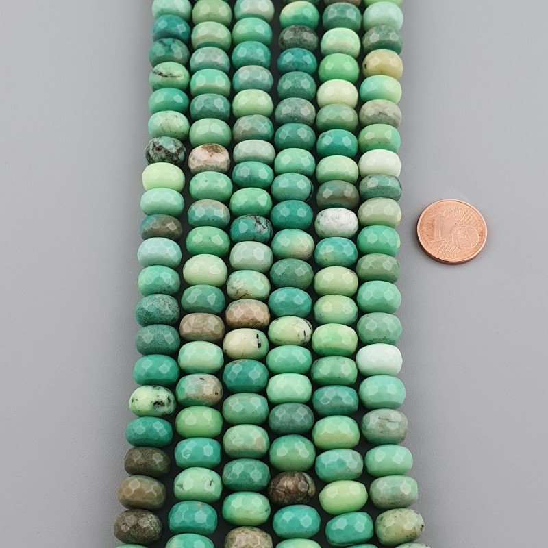 Crisoprasio Naturale in Perline Forma Rondelle Sfaccettato Foro Passante 10mm Crisoprasio Naturale in Perline Forma Rondelle Sfaccettato Foro Passante 10mm