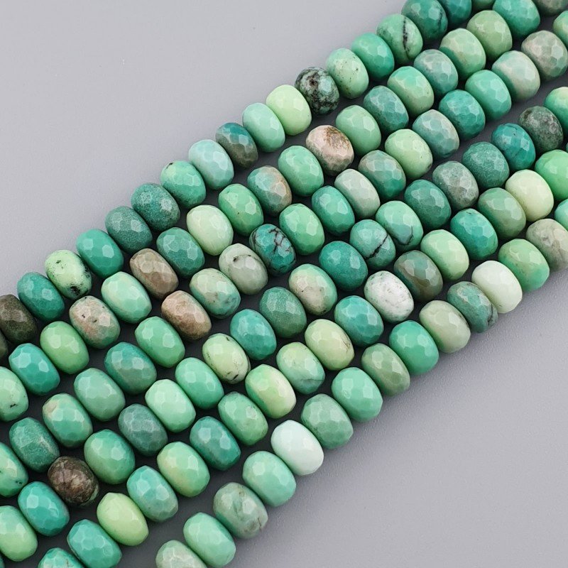 Crisoprasio Naturale in Perline Forma Rondelle Sfaccettato Foro Passante 10mm Crisoprasio Naturale in Perline Forma Rondelle Sfaccettato Foro Passante 10mm