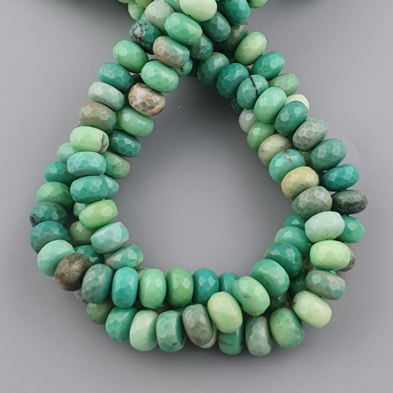 Crisoprasio Naturale in Perline Forma Rondelle Sfaccettato Foro Passante 10mm Crisoprasio Naturale in Perline Forma Rondelle Sfaccettato Foro Passante 10mm