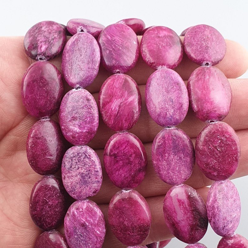 Sugilite Rinforzato in Perline Forma Ovale Piatto Liscio Foro Passante 15X20mm