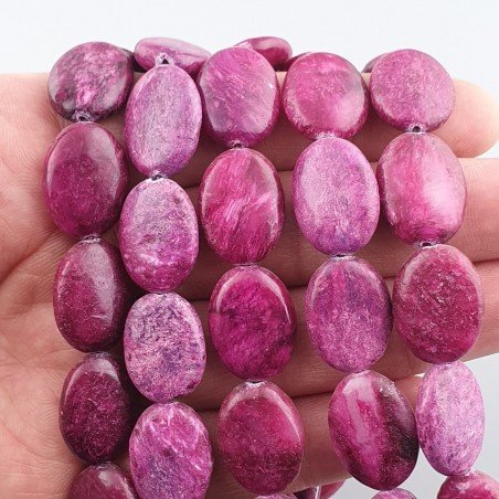 Sugilite Rinforzato in Perline Forma Ovale Piatto Liscio Foro Passante 15X20mm