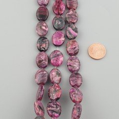 Sugilite Rinforzato in Perline Forma Ovale Piatto Liscio Foro Passante 12X16mm