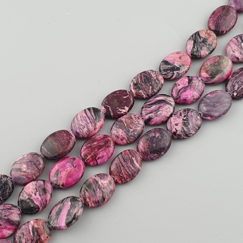Sugilite Rinforzato in Perline Forma Ovale Piatto Liscio Foro Passante 12X16mm