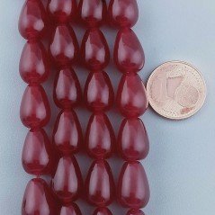 Giada Rubino Perline Forma Goccia Tondo Liscio Foro Passante 12x08mm