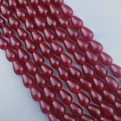 Giada Rubino Perline Forma Goccia Tondo Liscio Foro Passante 10x07mm