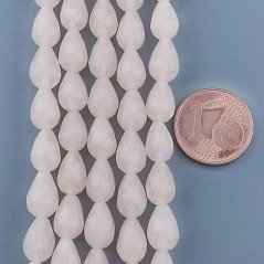 Giada Rosa in Perline Forma Goccia Tondo Sfaccettato Foro Passante 06x09mm