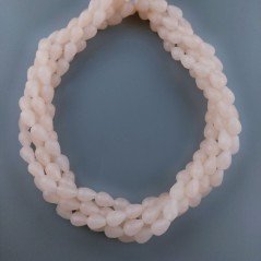 Giada Rosa in Perline Forma Goccia Tondo Sfaccettato Foro Passante 06x09mm
