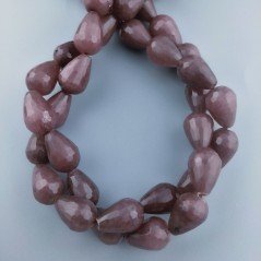 Giada Marrone in Perline Forma Goccia Tondo Sfaccettato Foro Passante 13x18mm