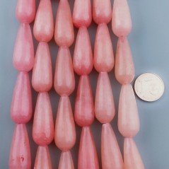 Giada Rodocrosite in Perline Forma Goccia Tondo Sfaccettato Foro Passante 11x28mm