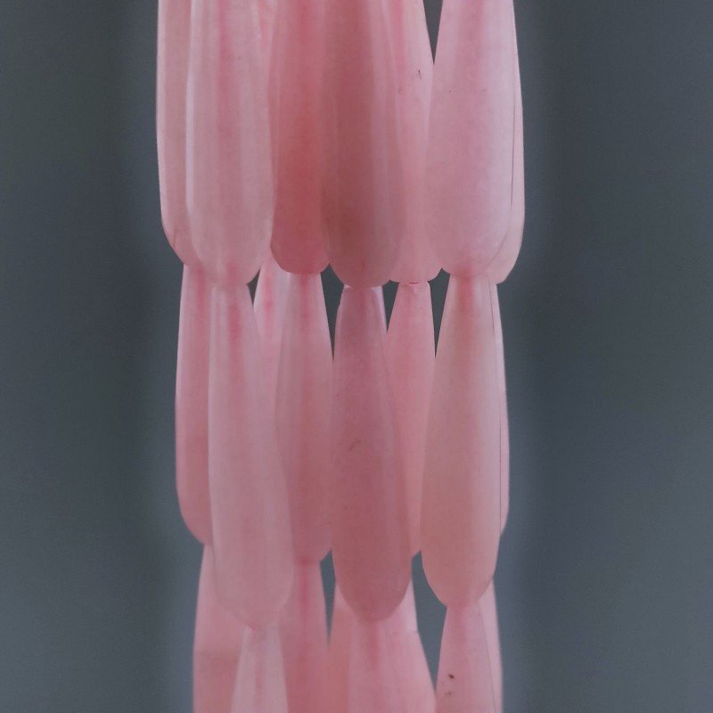 Giada Rodocrosite in Perline Forma Goccia Tondo Sfaccettato Foro Passante 09x40mm