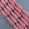 Giada Rosa in Perline Forma Goccia Tondo Sfaccettato Foro Passante 10x30mm