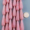Giada Rosa in Perline Forma Goccia Tondo Sfaccettato Foro Passante 10x30mm