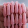 Giada Rosa in Perline Forma Goccia Tondo Sfaccettato Foro Passante 10x30mm