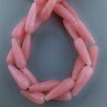 Giada Rosa in Perline Forma Goccia Tondo Sfaccettato Foro Passante 10x30mm