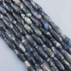 Diaspro Picasso Naturale Perline Forma Goccia Tondo Sfaccettato Foro Passante 16x6mm