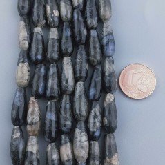 Diaspro Picasso Naturale Perline Forma Goccia Tondo Sfaccettato Foro Passante 16x6mm