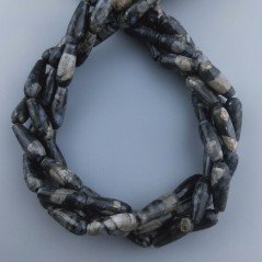 Diaspro Picasso Naturale Perline Forma Goccia Tondo Sfaccettato Foro Passante 16x6mm