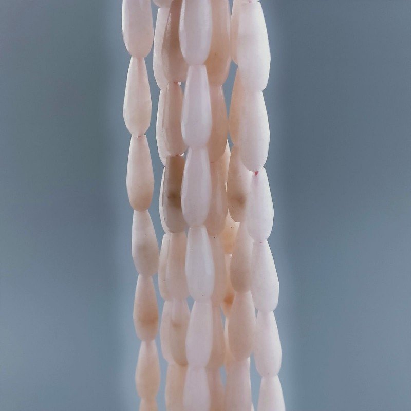 Giada Rosa in Perline Forma Goccia Tondo Sfaccettato Foro Passante 16x6mm