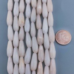 Giada Rosa in Perline Forma Goccia Tondo Sfaccettato Foro Passante 16x6mm