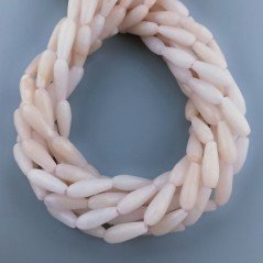 Giada Rosa in Perline Forma Goccia Tondo Sfaccettato Foro Passante 16x6mm