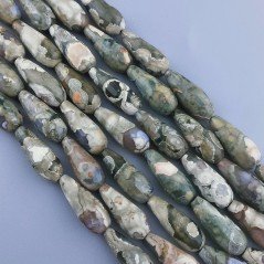 Diaspro Riolite Naturale Perline Forma Goccia Tondo Sfaccettato Foro Passante 20x8mm