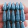 Giada Turchese in Perline Forma Goccia Tondo Sfaccettato Foro Passante 10x30mm