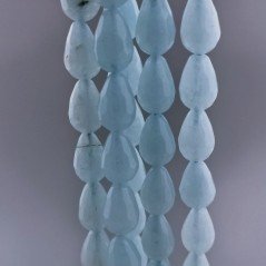 Giada Celeste in Perline Forma Goccia Tondo Sfaccettato Foro Passante 08x12mm