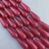 Giada Rubino in Perline Forma Goccia Tondo Sfaccettato Foro Passante 11x28mm