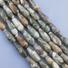 Diaspro Riolite Naturale Perline Forma Goccia Tondo Sfaccettato Foro Passante 16x6mm