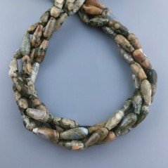 Diaspro Riolite Naturale Perline Forma Goccia Tondo Sfaccettato Foro Passante 16x6mm