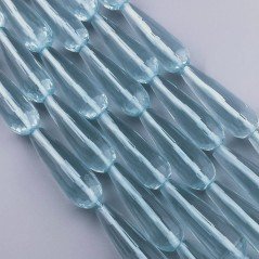 Ossidiana Nobile Perline Forma Goccia Tondo Sfaccettato Foro Passante 10X29mm