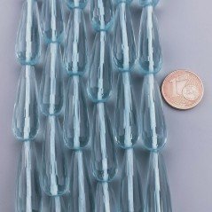 Ossidiana Nobile Perline Forma Goccia Tondo Sfaccettato Foro Passante 10X29mm