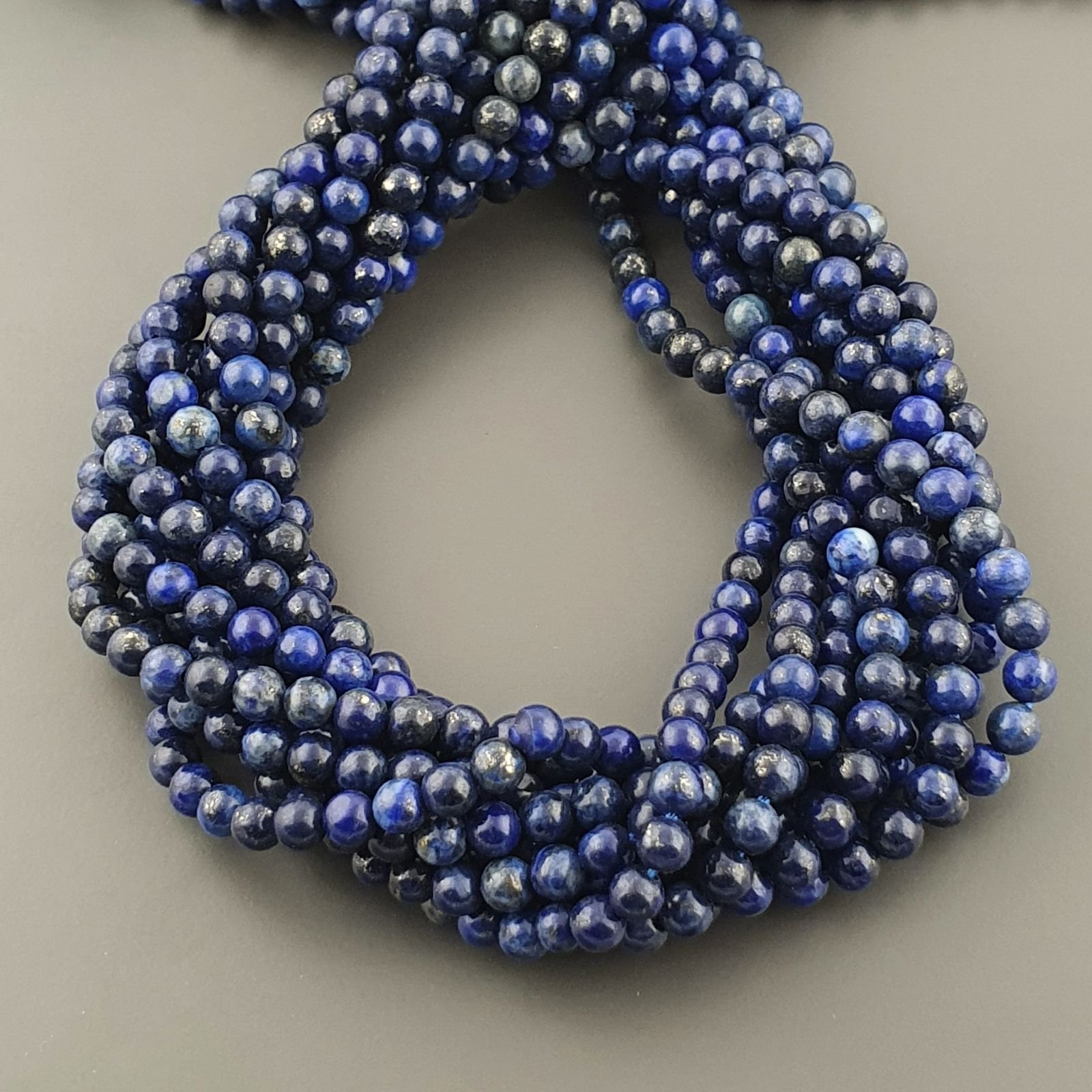 Lapis Lazuli Perline Forma Tondo Liscio 04mm