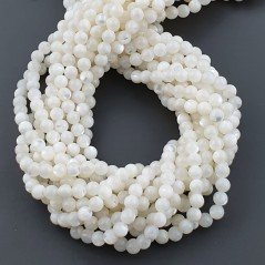 Madreperla Bianca (Occhio Di Santa Lucia) Perline Forma Tondo Liscio 04mm