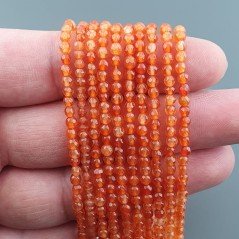 Giada Arancione Perline Forma Tondo Sfaccettato 03mm