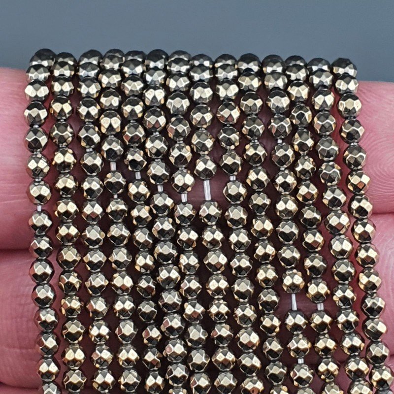 Ematite Perline Forma Tondo Sfaccettato 03mm