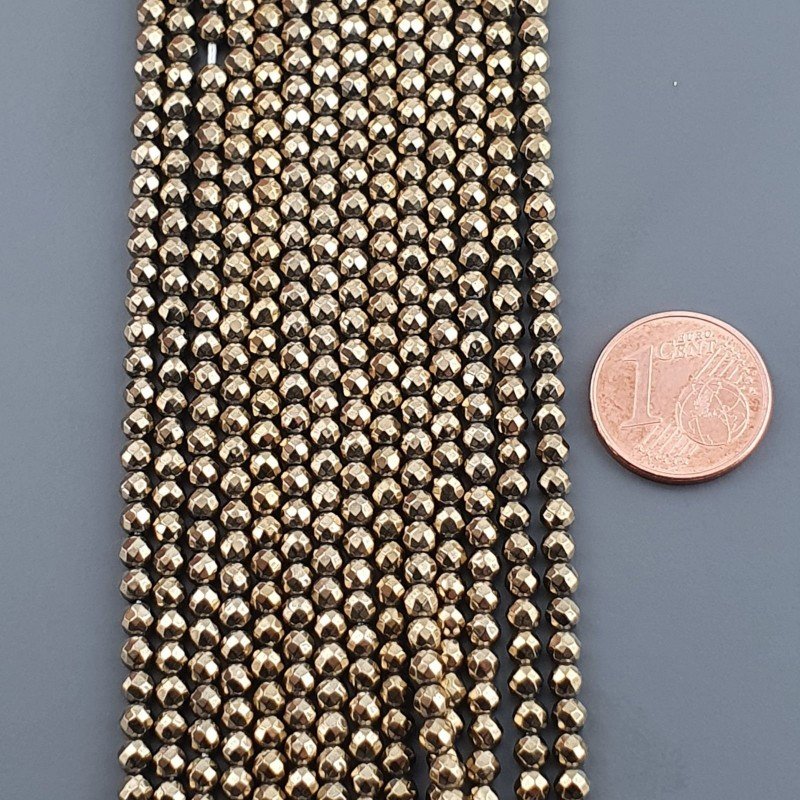 Ematite Perline Forma Tondo Sfaccettato 03mm