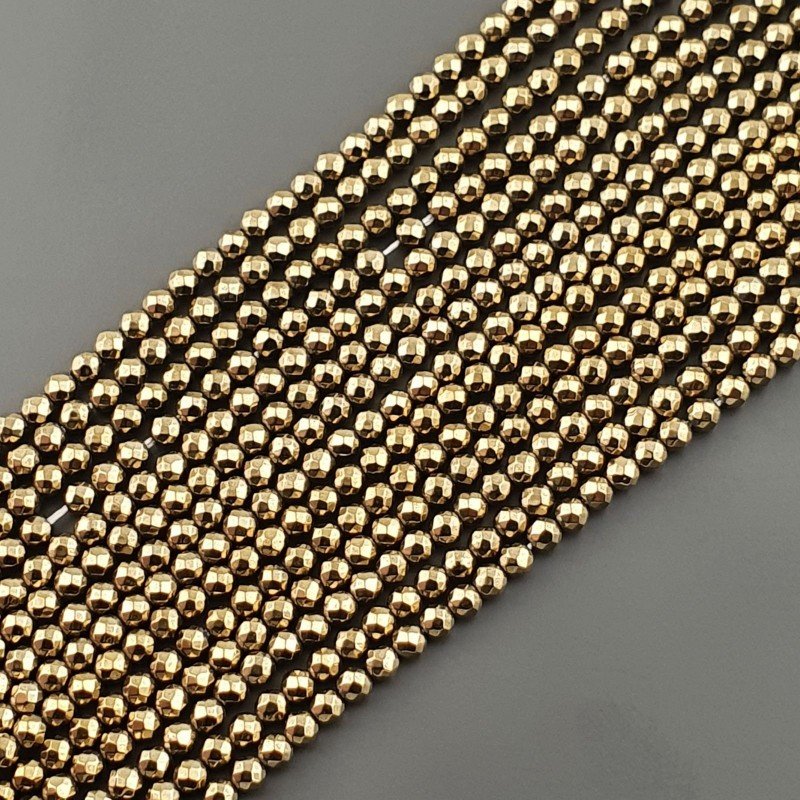 Ematite Perline Forma Tondo Sfaccettato 03mm