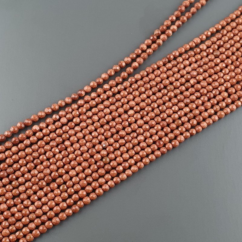 Pietra Di Sole Sintetico Perline Forma Tondo Sfaccettato 04mm
