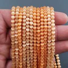 Occhio Di Gatto Arancio Perline Forma Tondo Liscio 04mm